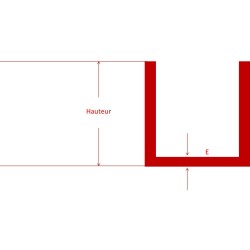 Profilé u aluminium 20x40 - Long. 1 à 4 mètres - Comment Fer