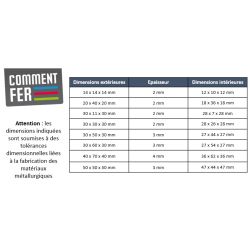 U profilé acier à froid 30x11x30 mm U métallique UPAF Comment Fer