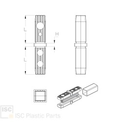 Raccord droit pour tubes carrés 30x30 - Cœur acier | Comment Fer