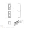 Raccord droit pour tubes carrés 30x30 - Cœur acier | Comment Fer