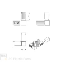 Raccord en Y tubes carrés 30x30 - Cœur acier | Comment Fer