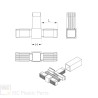 Raccord en T tubes carrés 30x30 - Cœur acier | Comment Fer