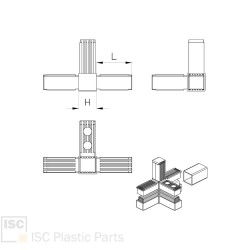 Raccord en C tubes carrés 30x30 - Cœur acier | Comment Fer