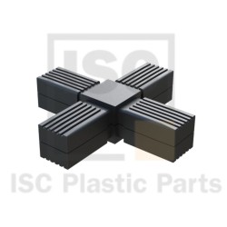 Raccord en croix tubes carrés 30x30 - Cœur acier | Comment Fer
