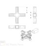 Raccord en croix tubes carrés 30x30 - Cœur acier | Comment Fer