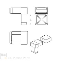 Raccord 90° tubes rectangulaires 30x20 - Cœur acier | Comment Fer