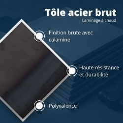 Tole acier brut 1000x2000 mm - Comment Fer