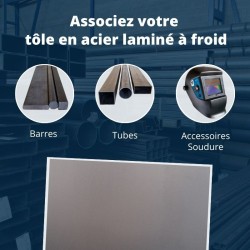 Tole acier plaque metallique  acier LAF 1000 x 2000 mm