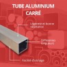 Tube carré aluminium 50x50mm - Long. 1 à 4 mètres - Comment Fer