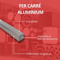  Fer carré alu 12x12 mm - Long. 1 à 4 mètres - Comment Fer