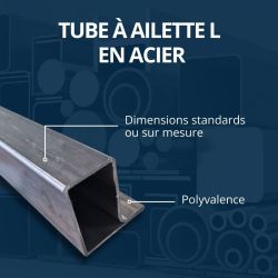 Tube à ailette acier en T 50x30 mm Comment Fer