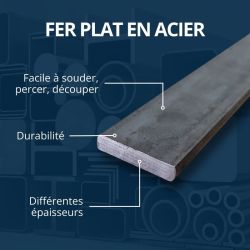 Fer plat acier épaisseurs 5 - 6 - 8 - 10 - 12 et 20 mm 70mm plat acier - Comment Fer