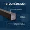 Fer carré acier 14x14mm en barre carré - fer de rond  plein Comment Fer