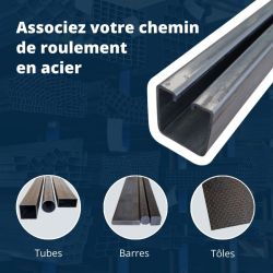 Chemin de roulement en acier 35 x 30 mm PAF Comment Fer