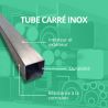 Tube inox brossé carré 30x30mm - Long. 1 à 4 mètres - Comment Fer