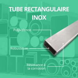 Tube rectangulaire inox 80x40 mm - Long. 1 à 4 mètres - Comment Fer
