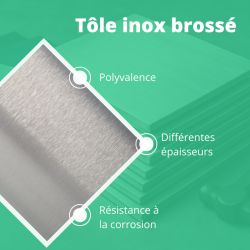 Tole inox brossé grain 220