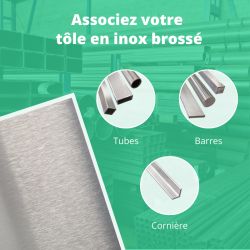 Tole inox brossé grain 220