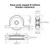 Roue portail en U acier zingué avec support à encastrer