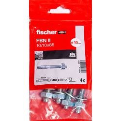 Goujon d'ancrage M10x85 Fischer FBN II zingué - Sachet de 4