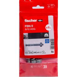 Goujon d'ancrage M8 galvanisé Fischer FBN II HDG - Sachet de 4