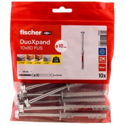 Cheville rallongée DuoXpand 10x80 Fischer - Sachet de 10