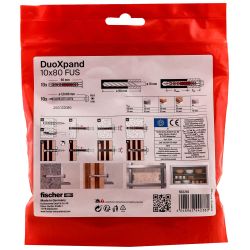Cheville rallongée DuoXpand 10x80 Fischer - Sachet de 10